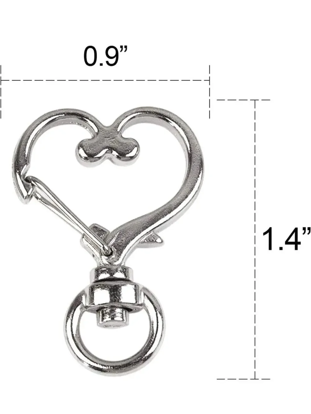 Clear Acrylic Keychain Holder with Metal Clip and Treble Clef Charm